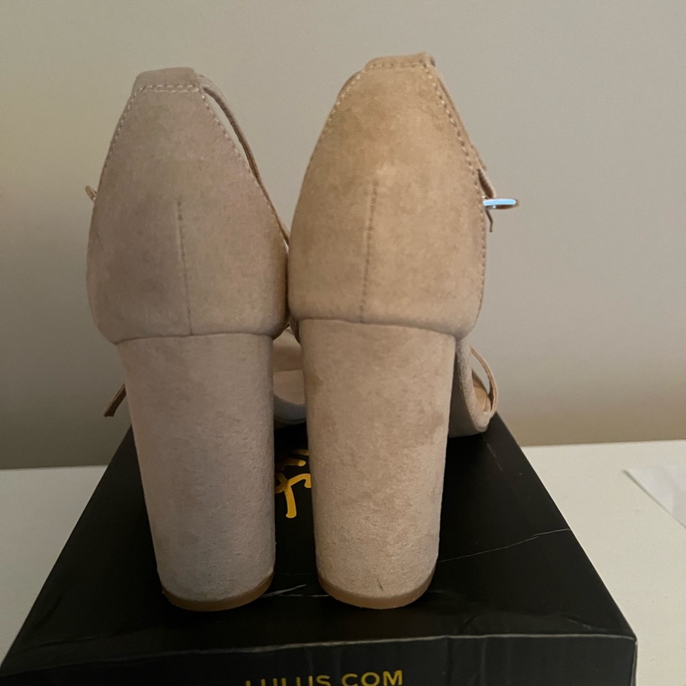 Lulu’s Taylor Natural Suede Ankle Strap Heels - Picture 5 of 5